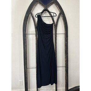 Lauren Ralph Lauren One Shoulder Evening Dress Rhinestone Embellished Sz 18